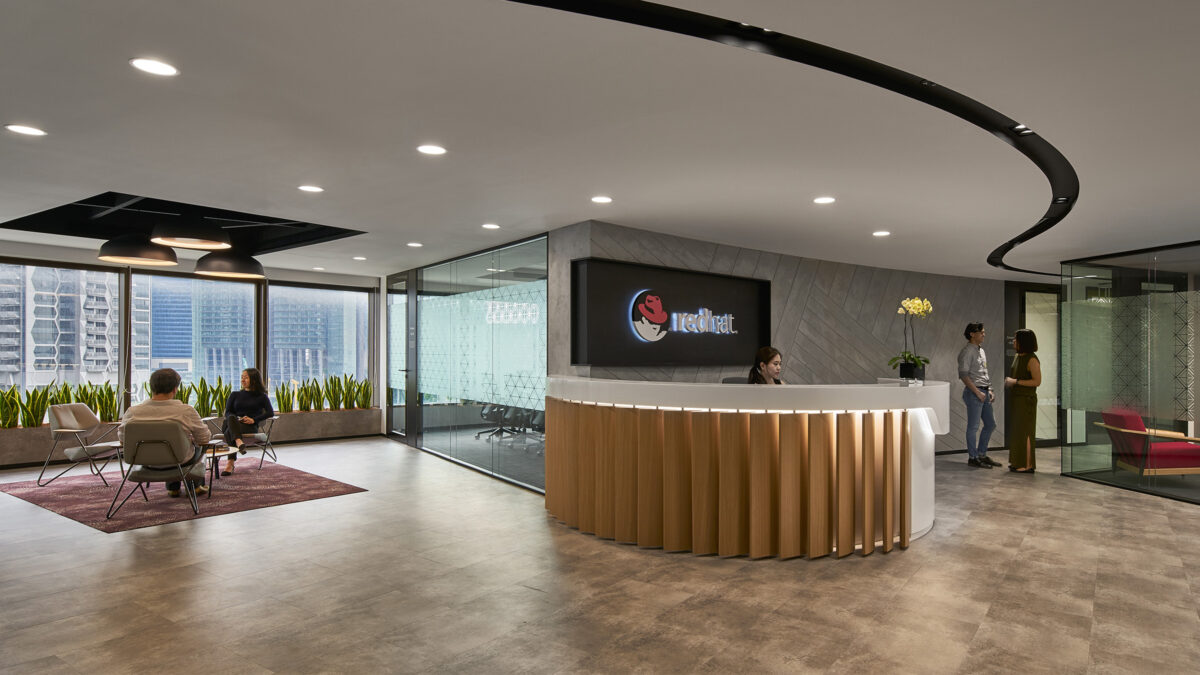 The entrance to Red Hat's office.