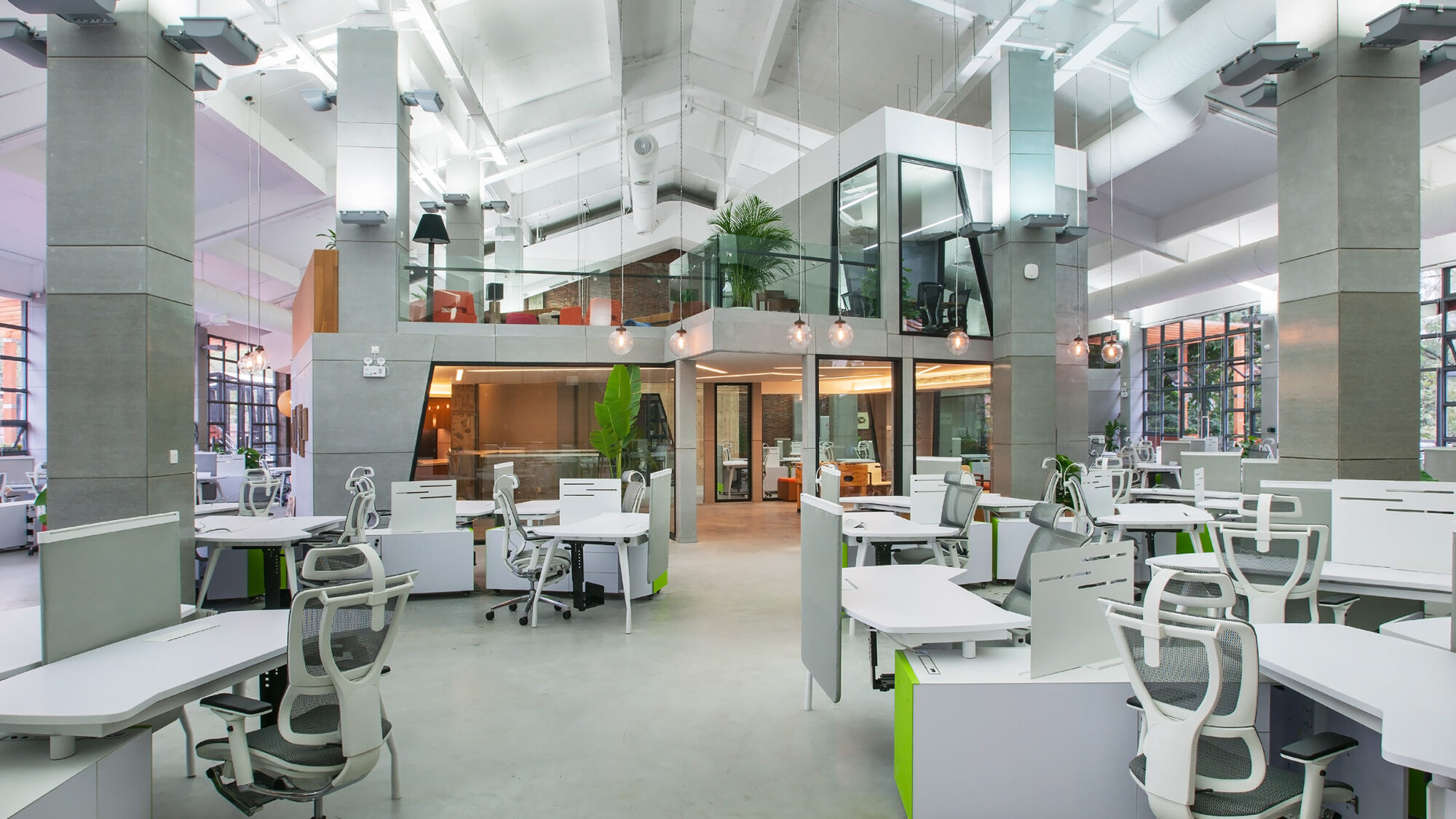 open plan with view of top floor