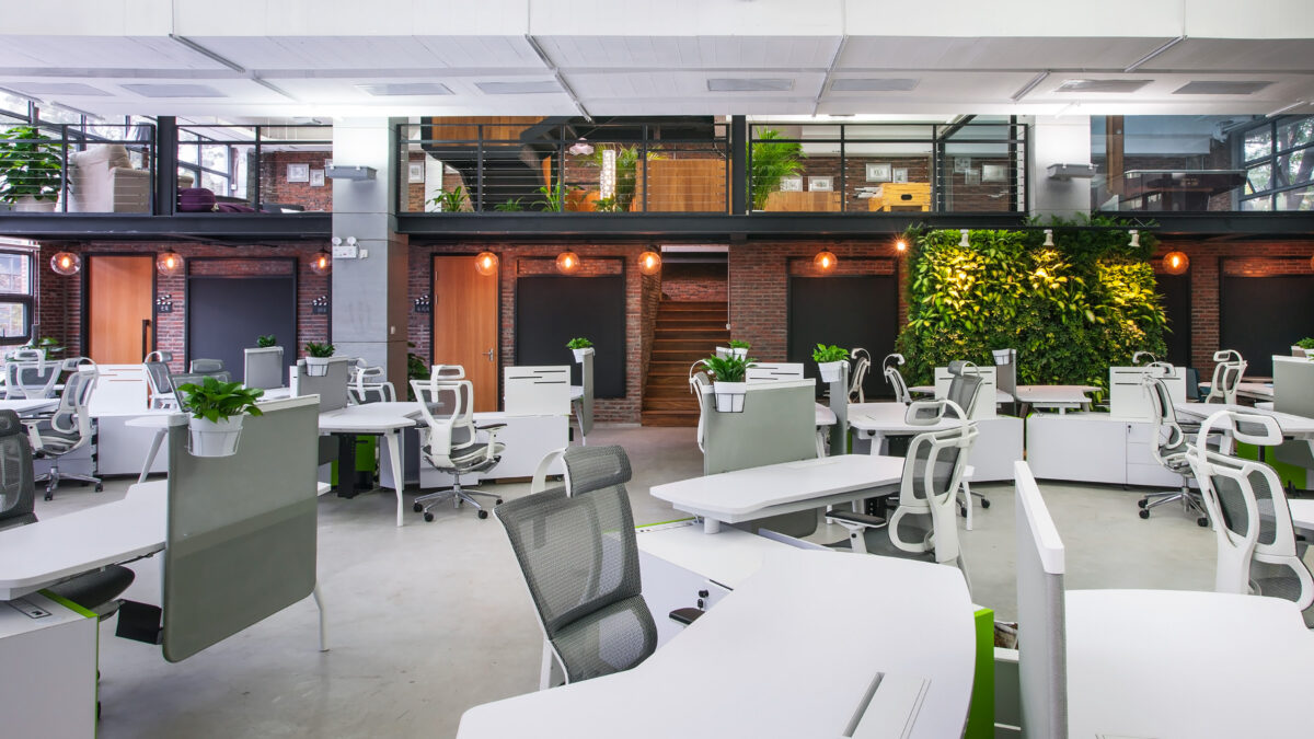 open plan area with view of top floor