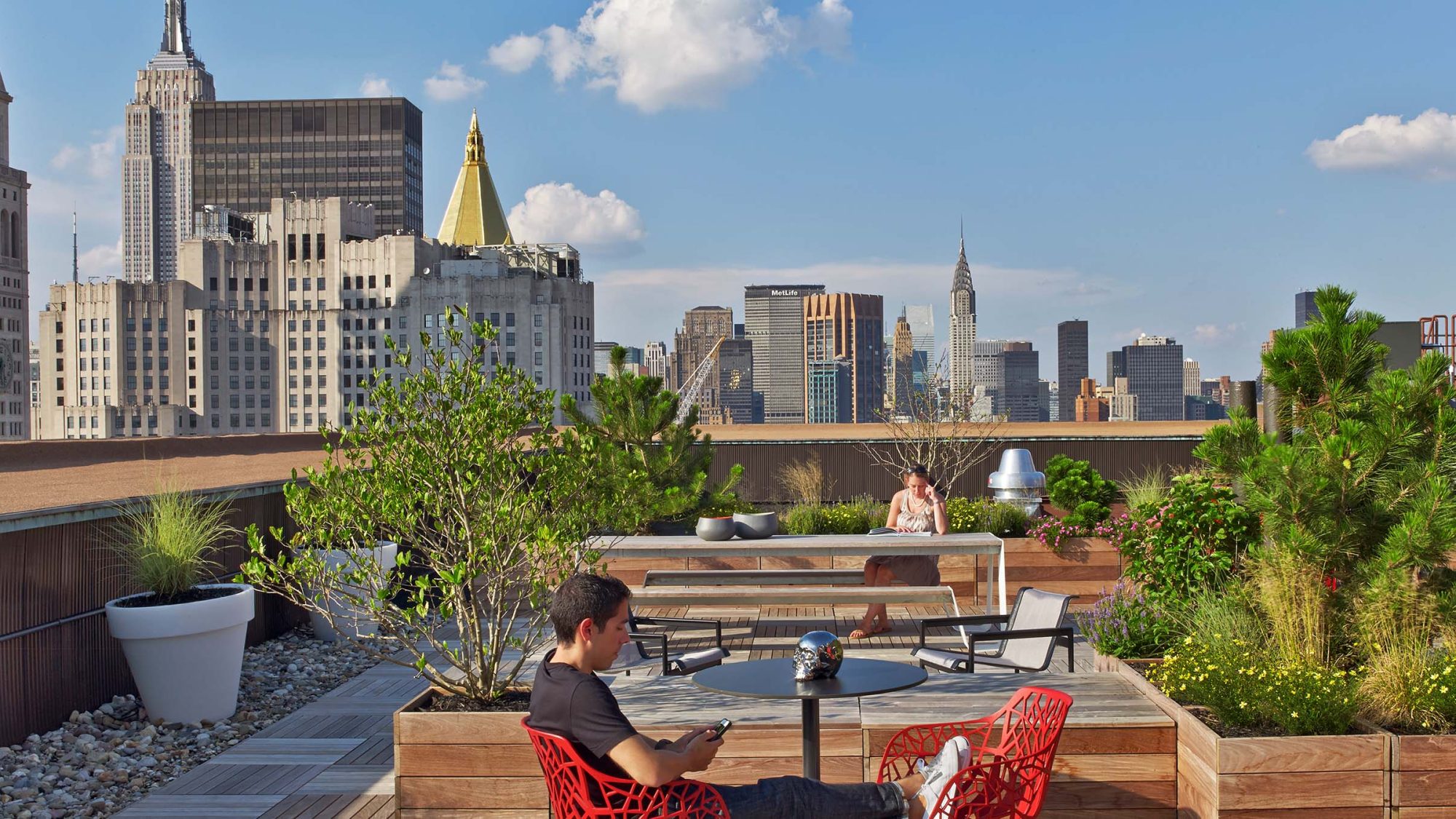 Outdoor work setting designed by M Moser in New York City.
