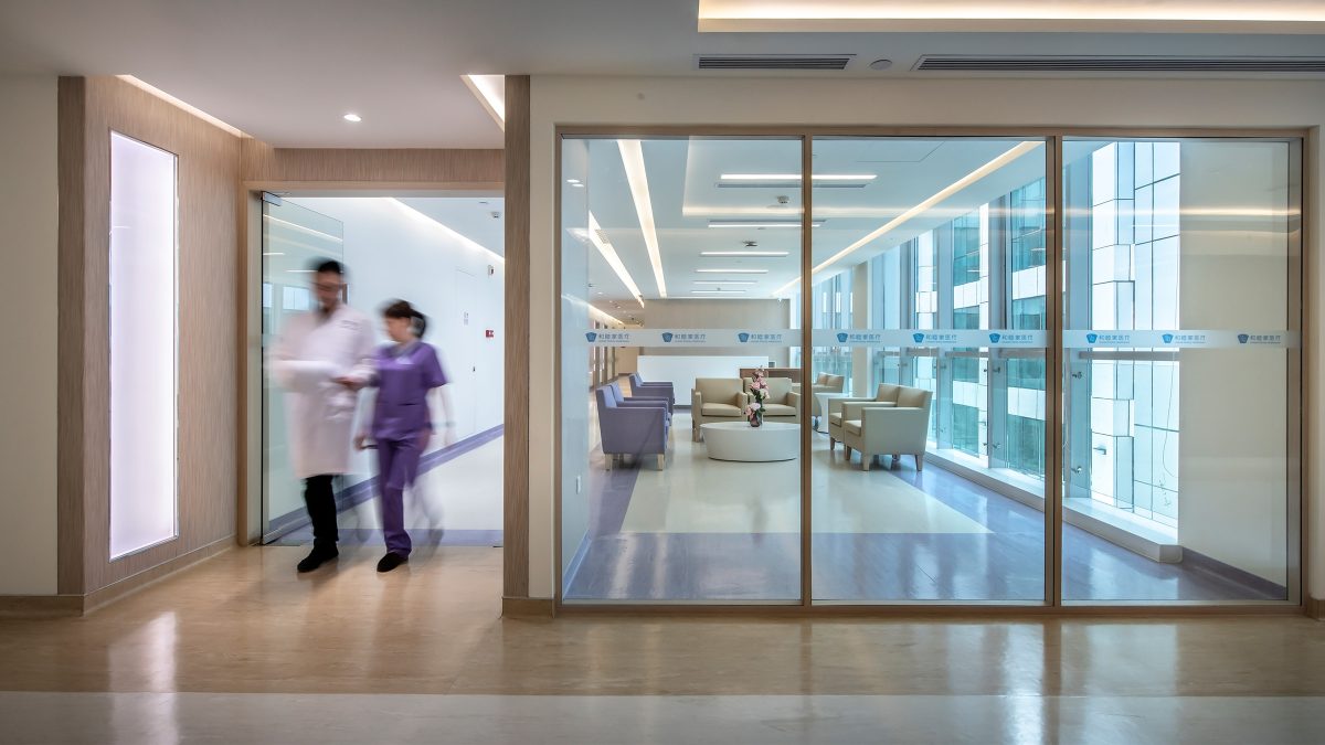 hospital corridor and lounge