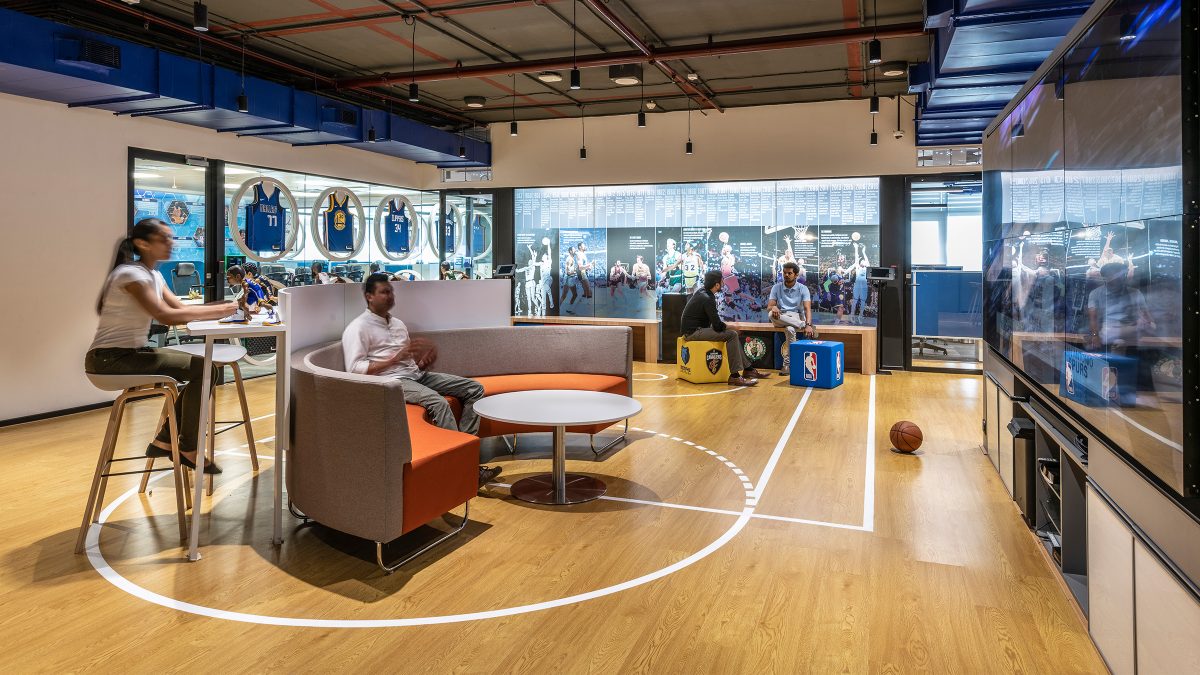 people in casual seating area and people collaborating