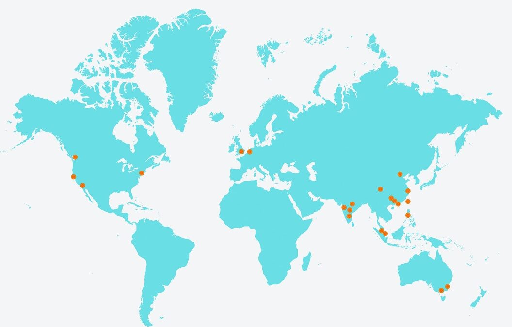 world map of office openings