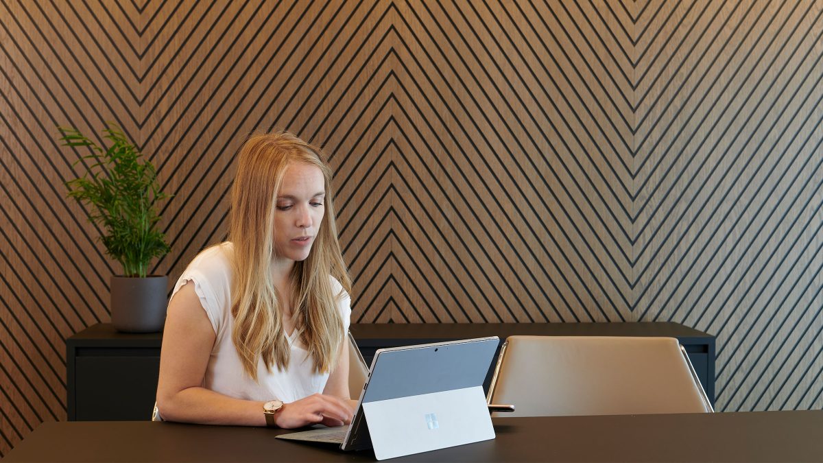 person working at desk