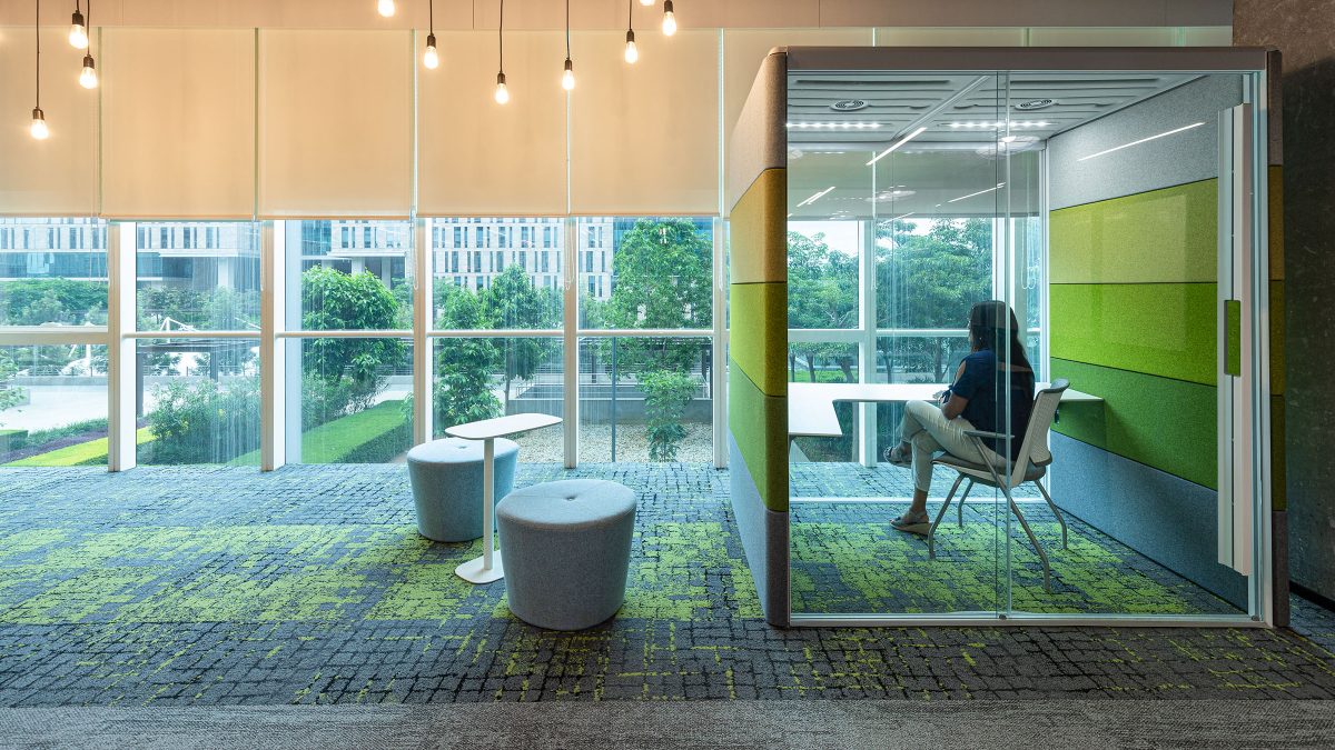 person working in meeting room