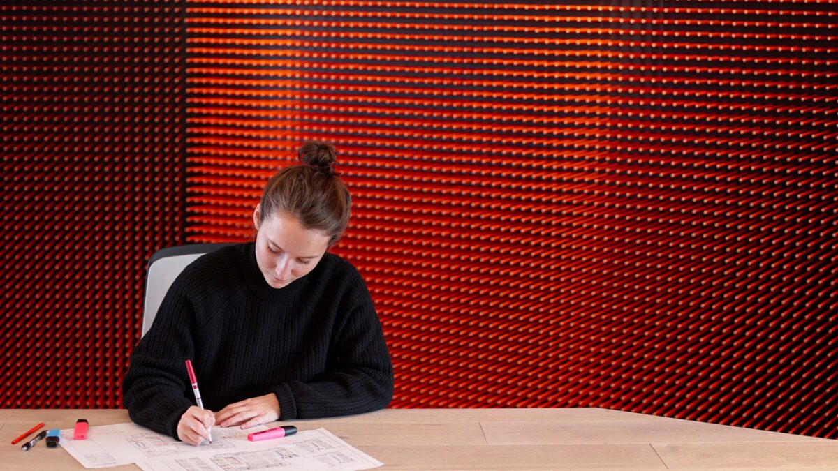 woman working at desk