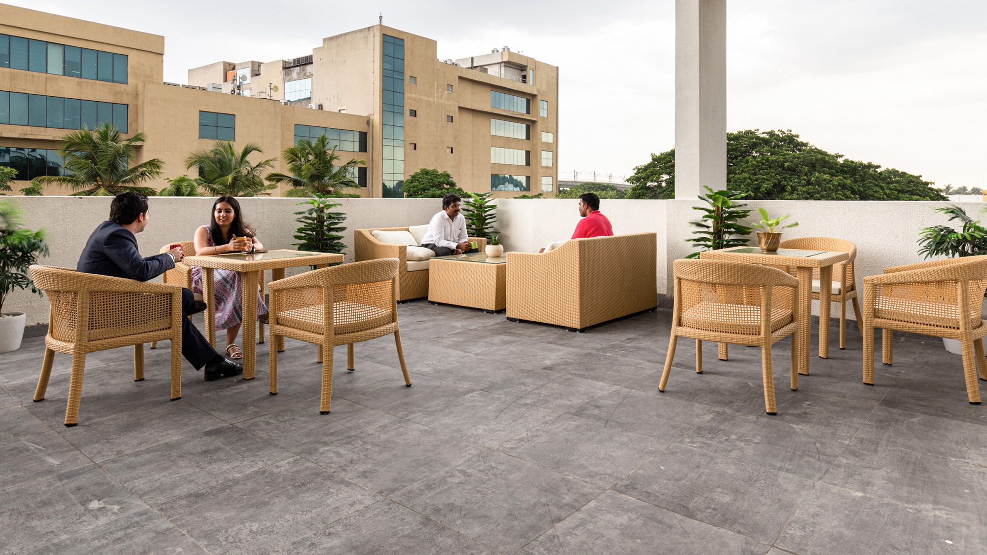 people working in outdoor area