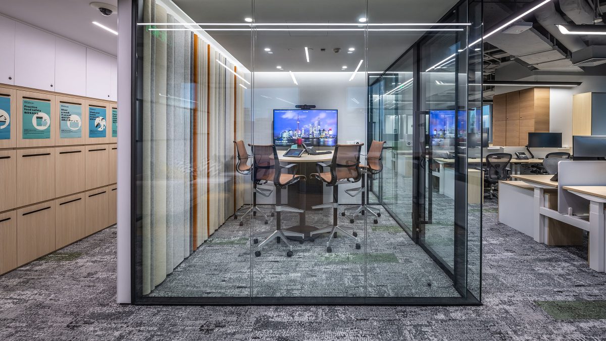 Meeting room and open-plan office