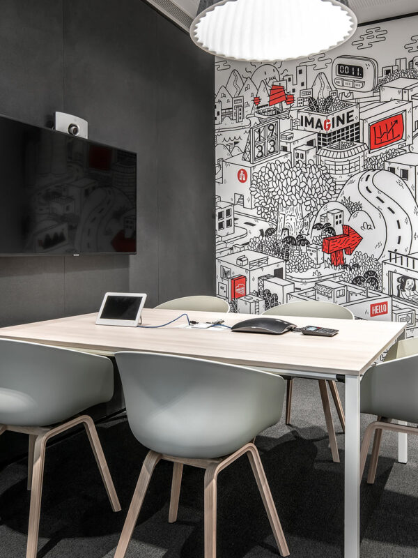 wall graphics in meeting room