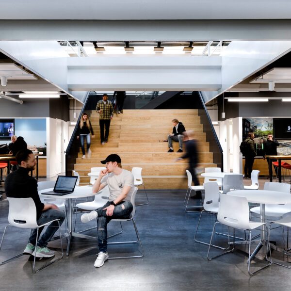 people sitting in open cafe