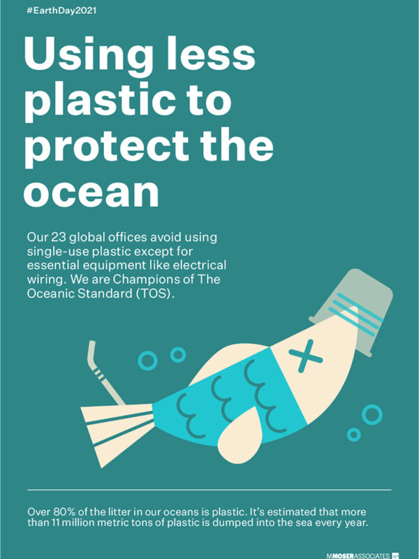 using less plastics Earth Day 2021 poster
