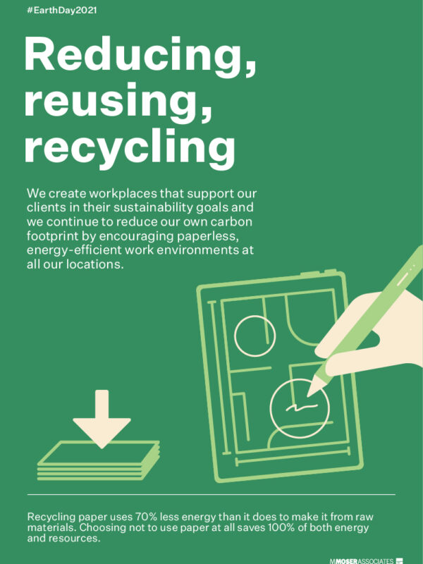 Reducing reusing and recycling Earth Day 2021 poster