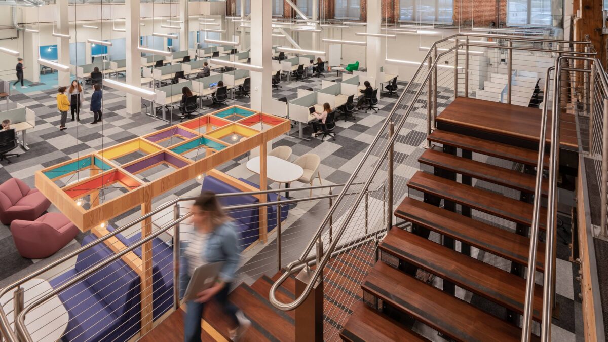 workplace open plan staircase in Toronto workplace design