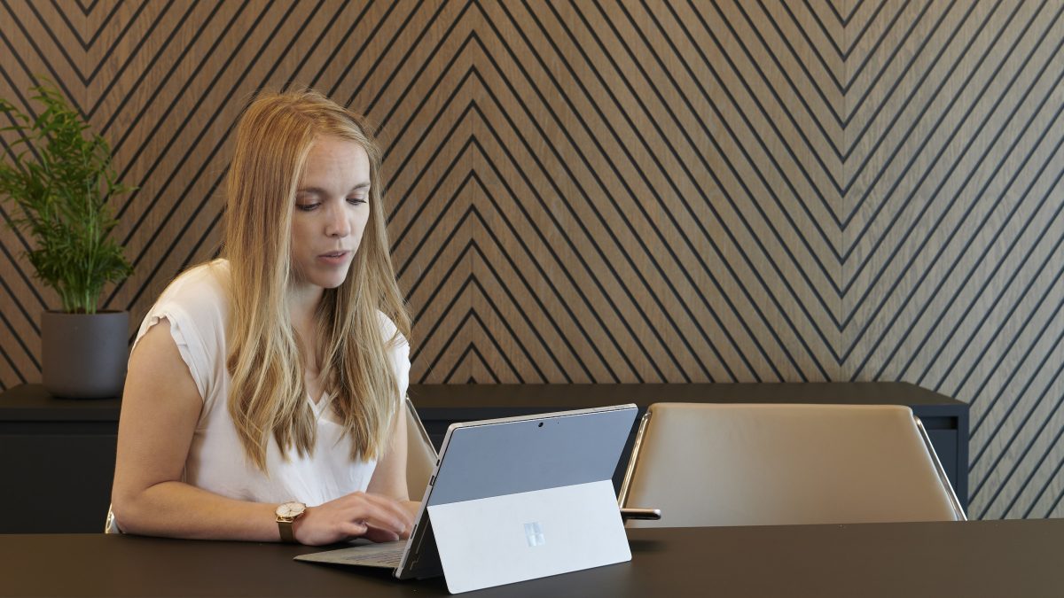 person working at desk