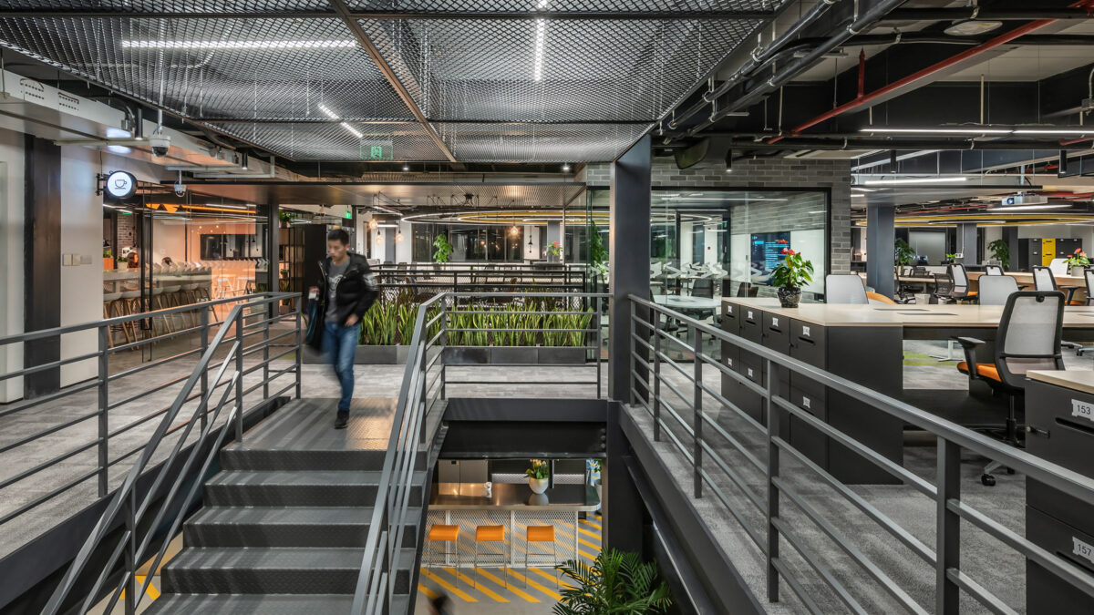 staircase between office floors