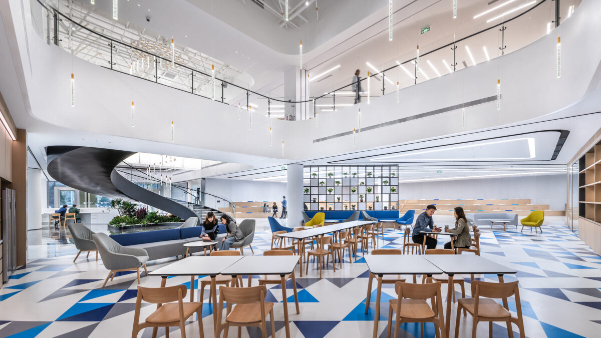 cafe space in bright atrium