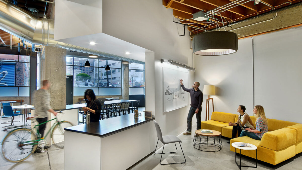 whiteboarding space with ceiling cutout