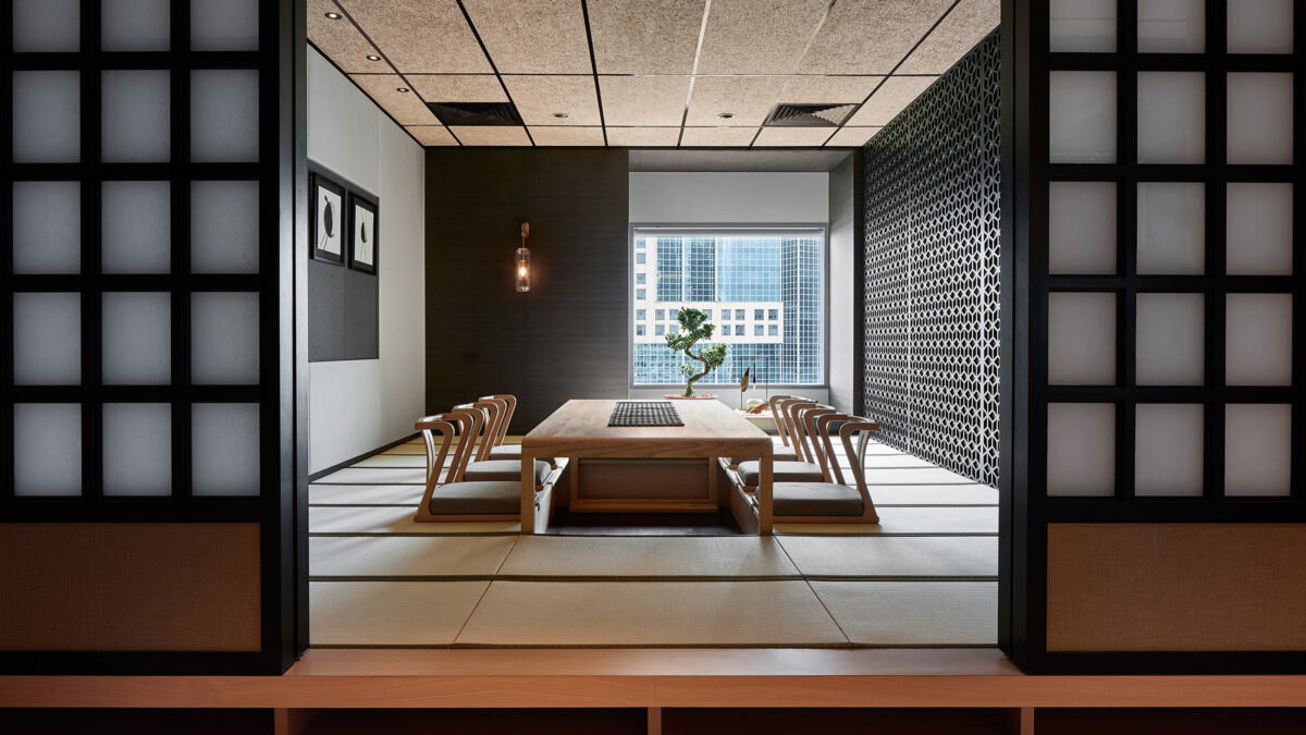 japanese-style low seating in meeting room