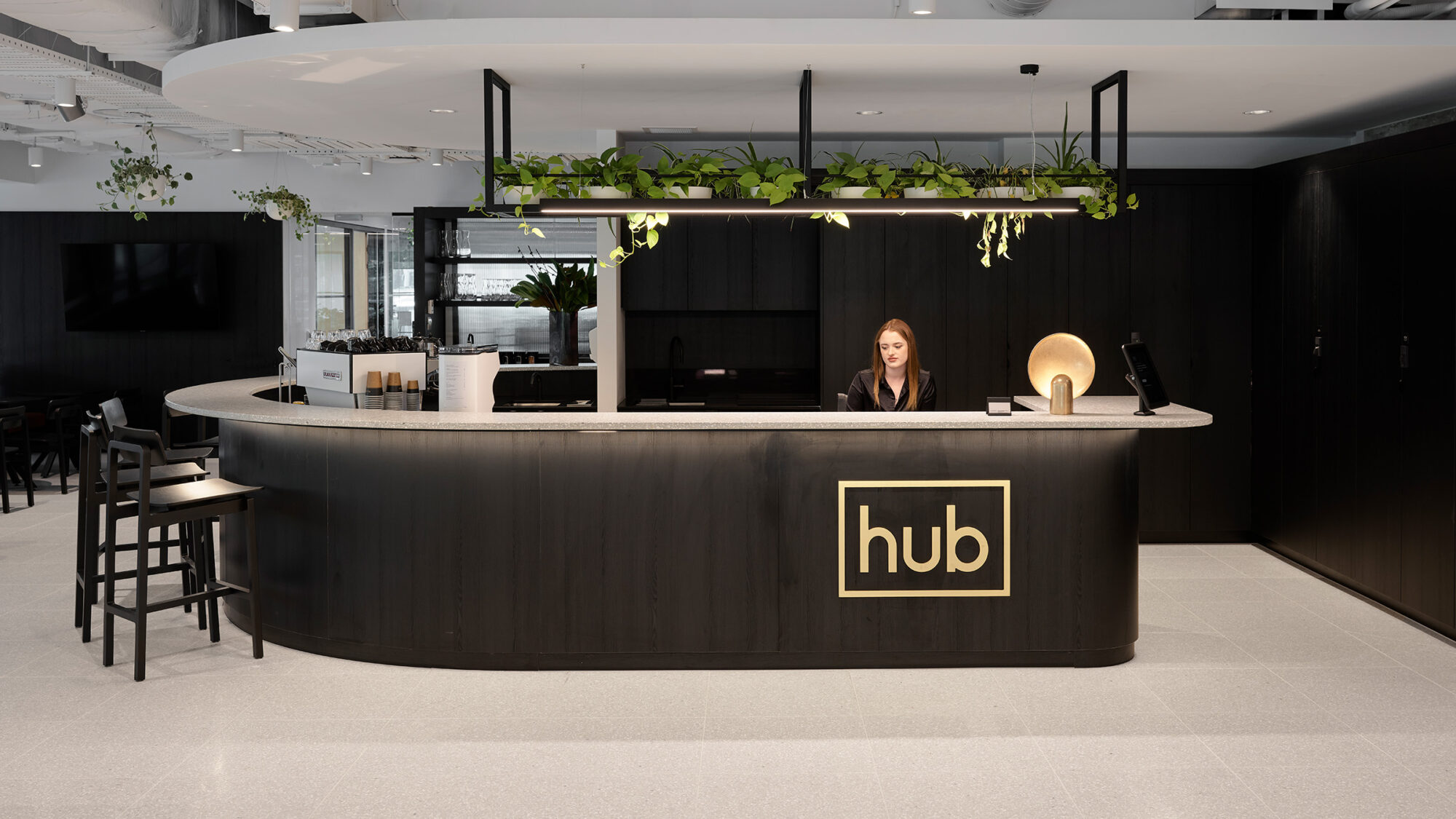 woman at reception desk