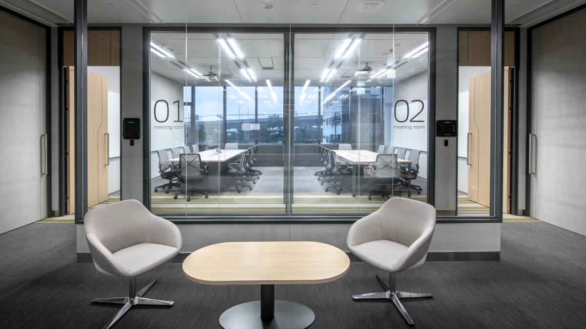 two meeting rooms and table and chairs 