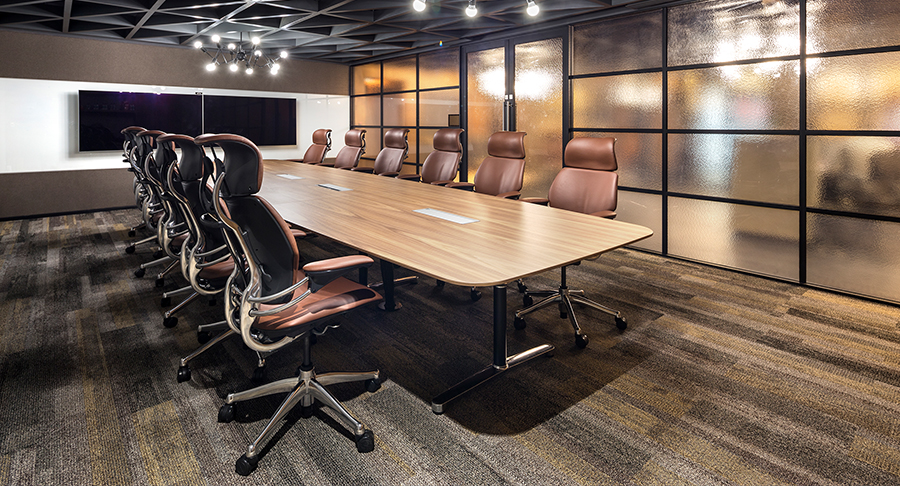 boardroom with long desk