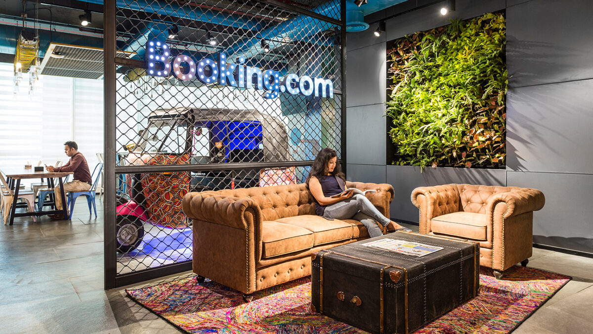 woman sitting in casual seating area