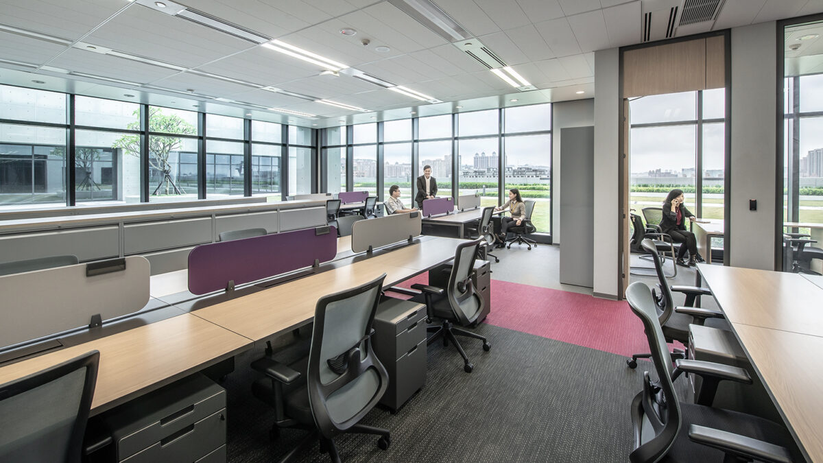 people working in open plan area