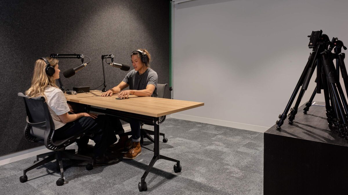 people working in studio
