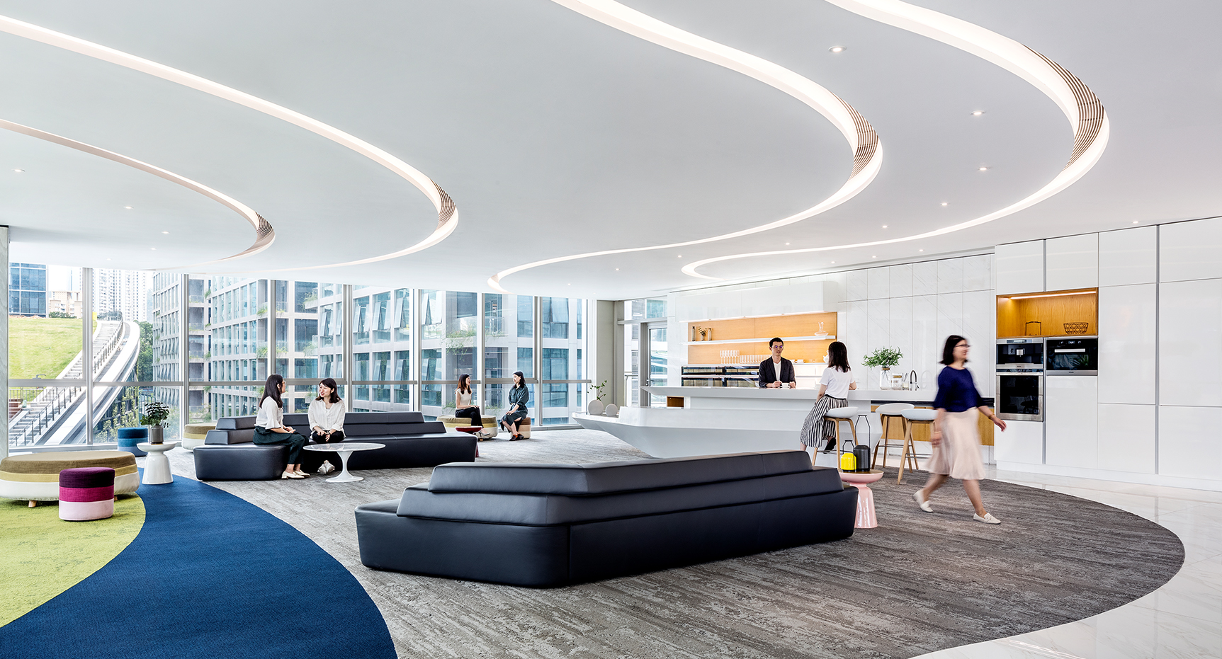 people in casual seating lounge