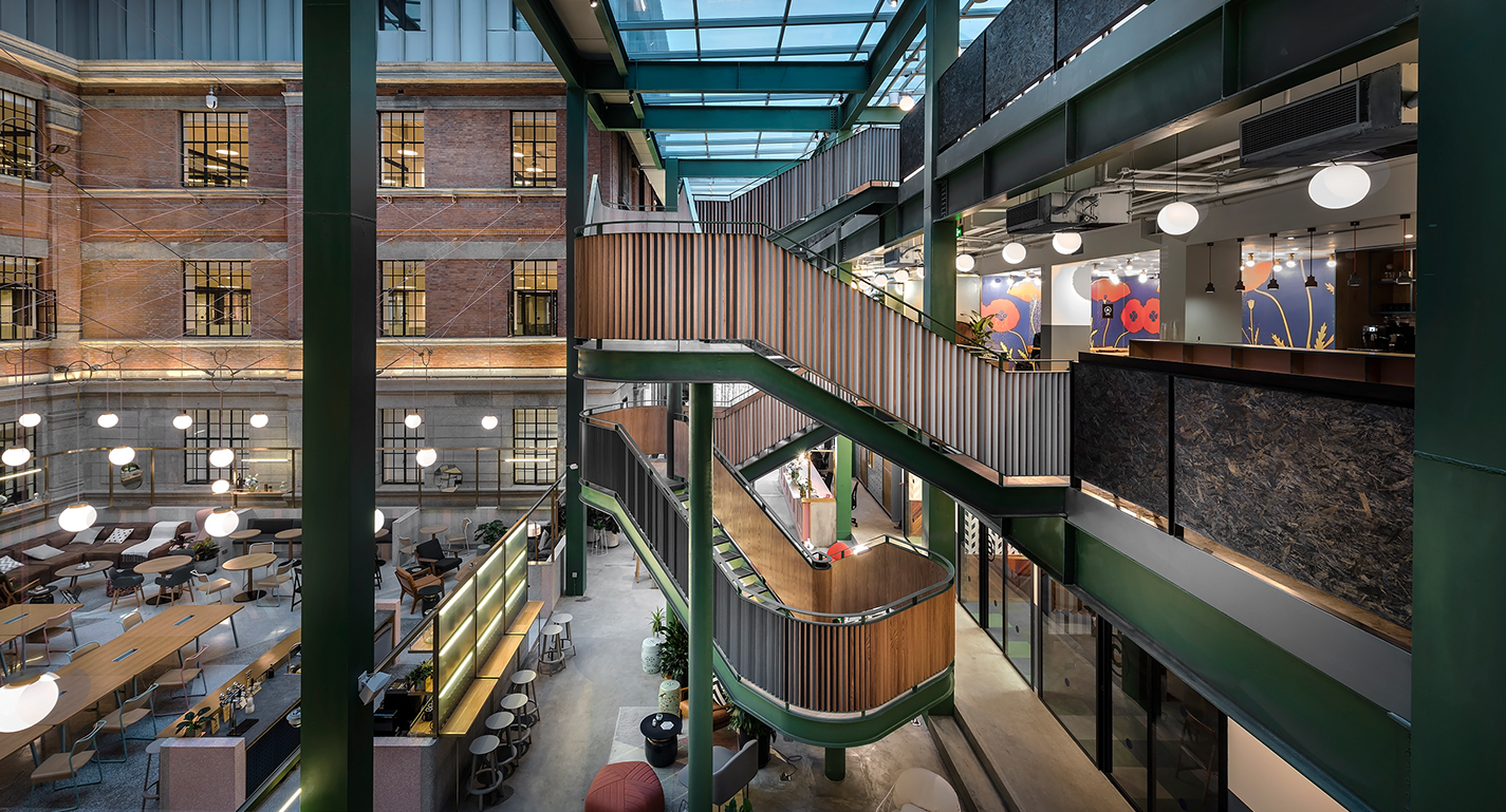 staircase and floors of building