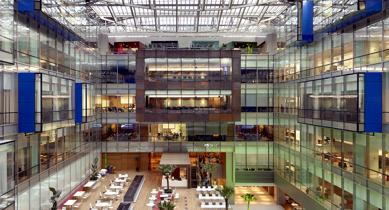 aerial view of all floors and stas and tables on ground floor
