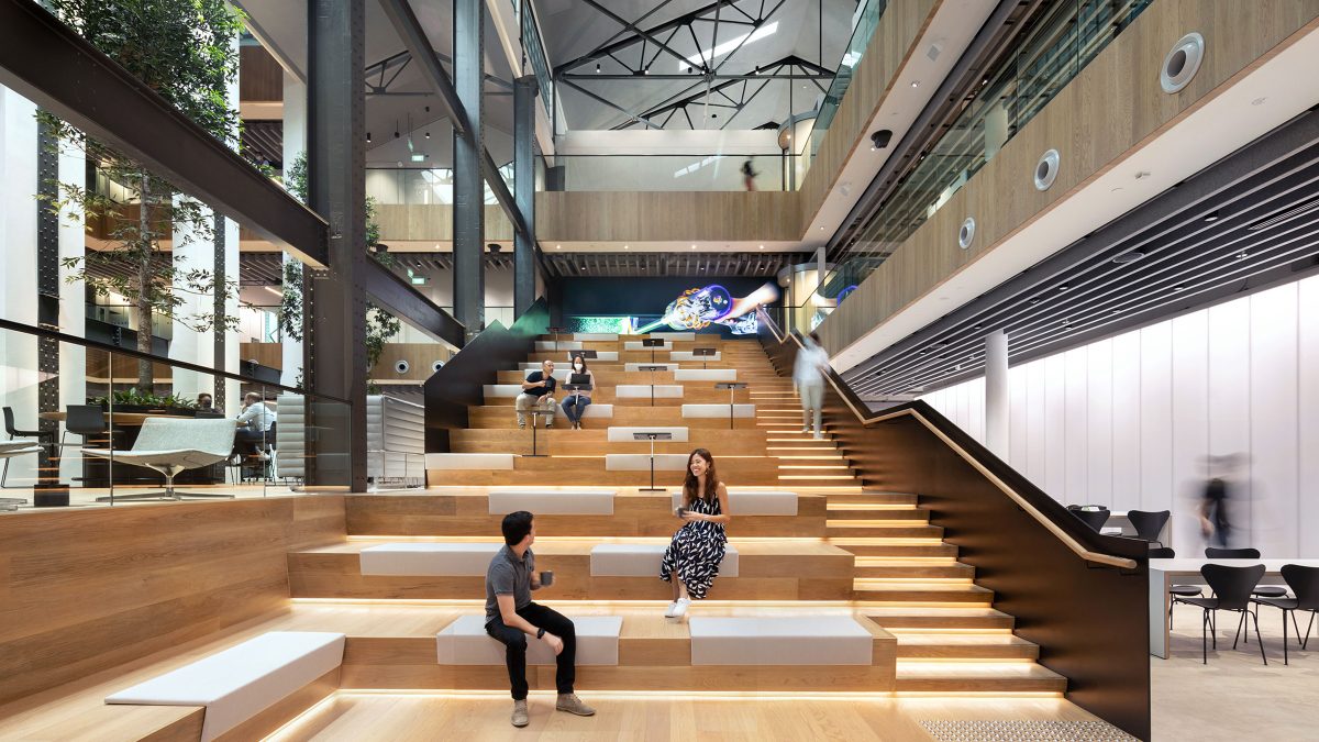 People sitting - atrium seating