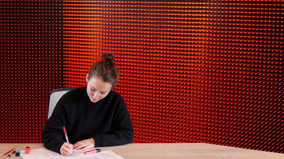 pencil wall to enhance brand experience