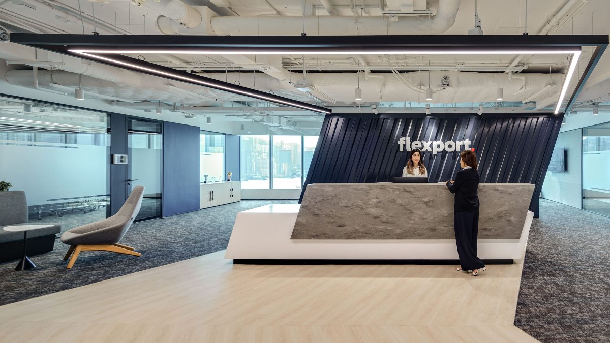 Reception Flexport office interiors