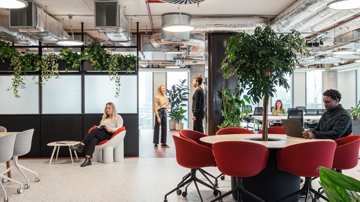 views of coworking space of knotel london office design
