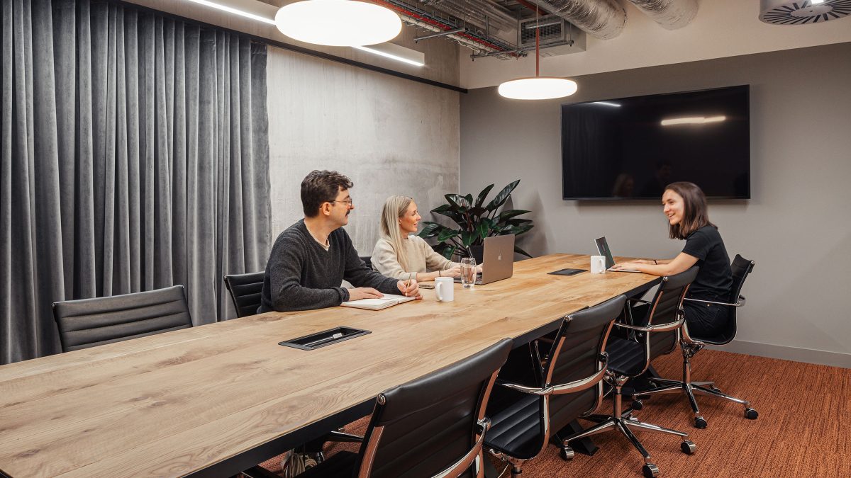 view of large meeting of knotel london office design