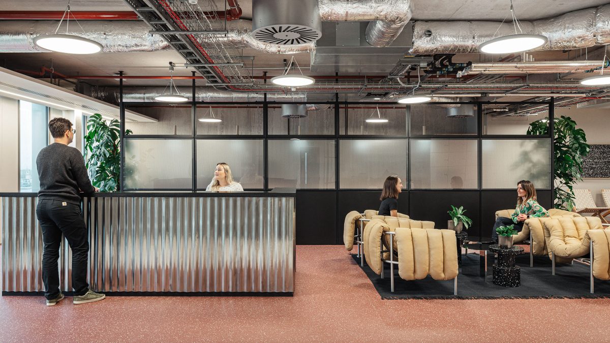 view of reception of knotel london office design