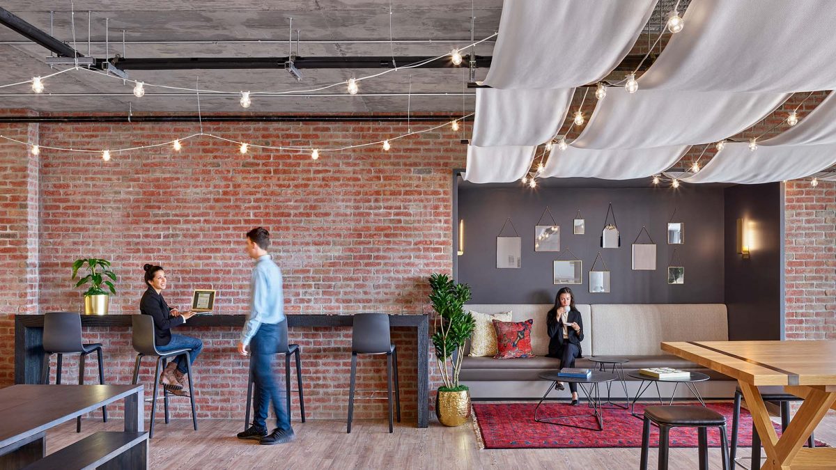 M Moser was the interior architect for this office design in San Francisco with many areas for team collaboration and social interaction.