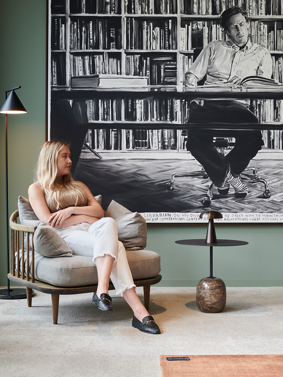 lounge chair in library