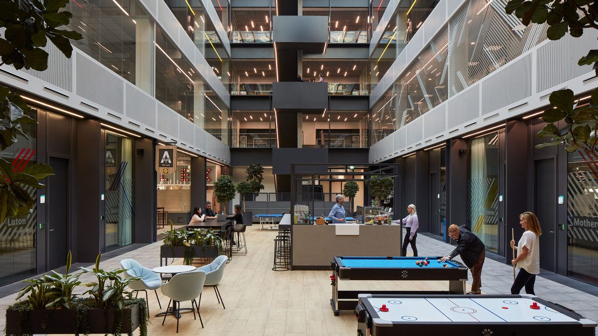 Interior of Lidl's London headquarters in Tolworth