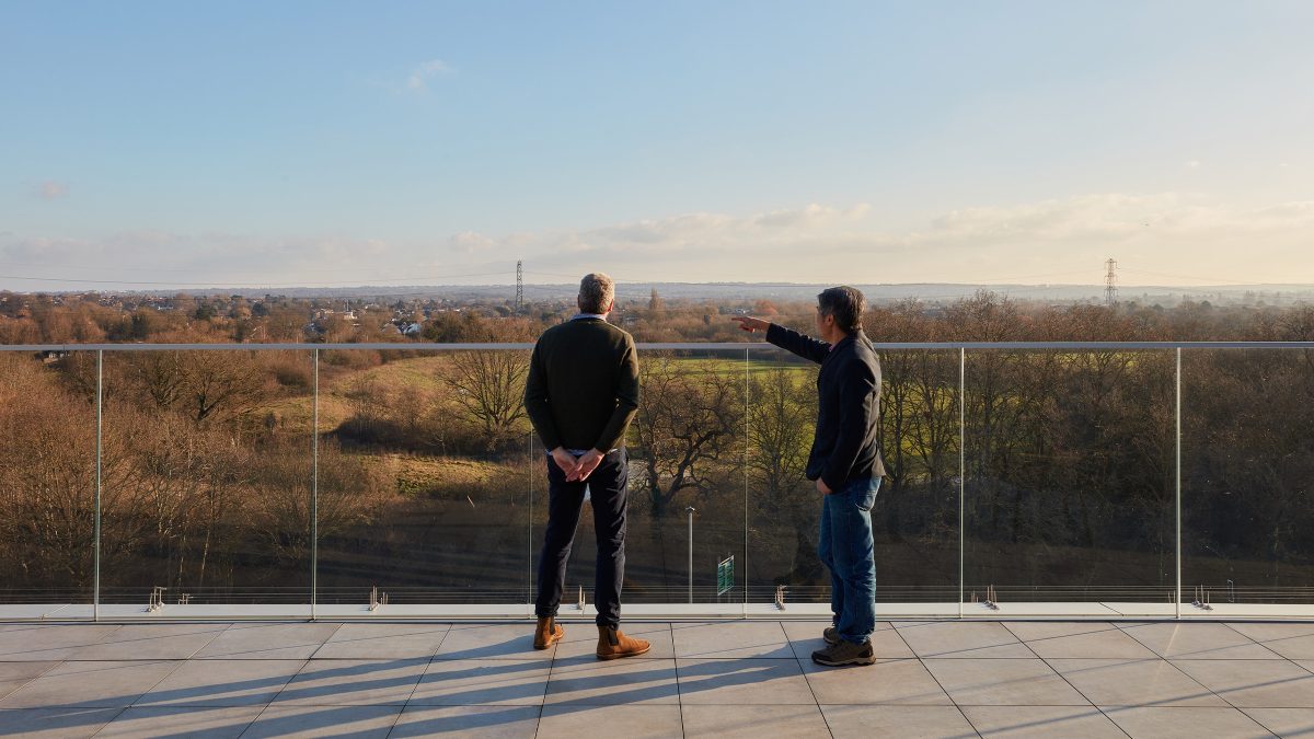 Interior terrace views from lidl headquarters in London