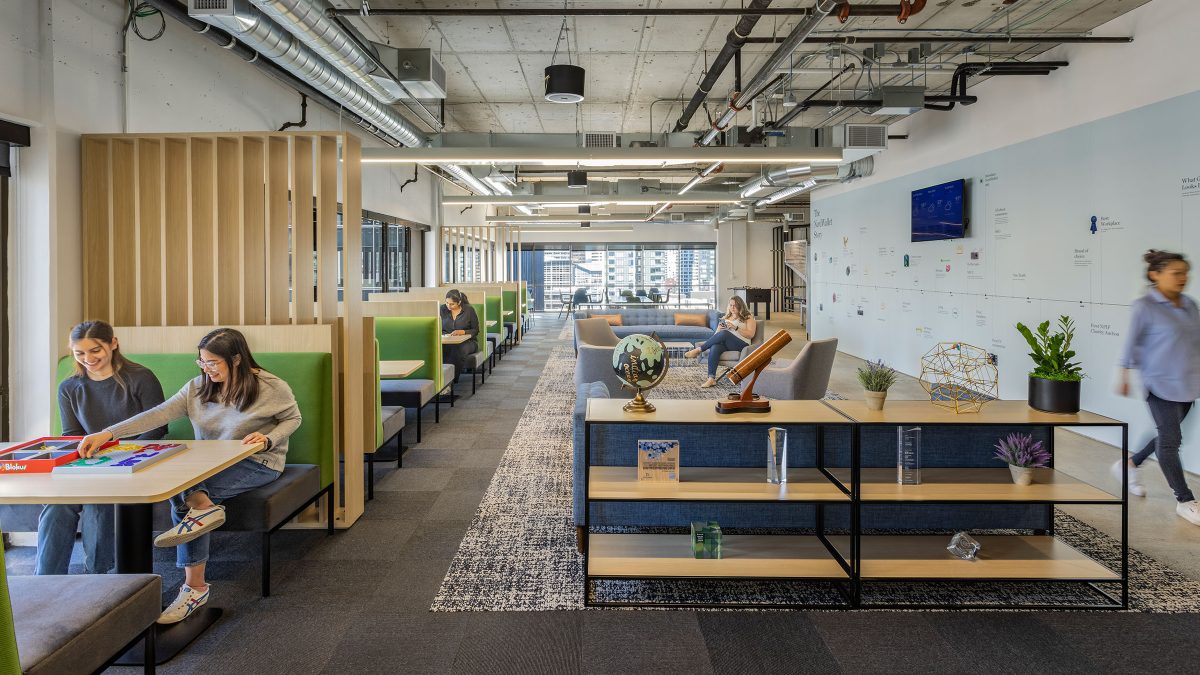 Repurposing an existing office space in San Francisco, M Moser reused many elements of the space to reflect NerdWallet’s culture and brand.