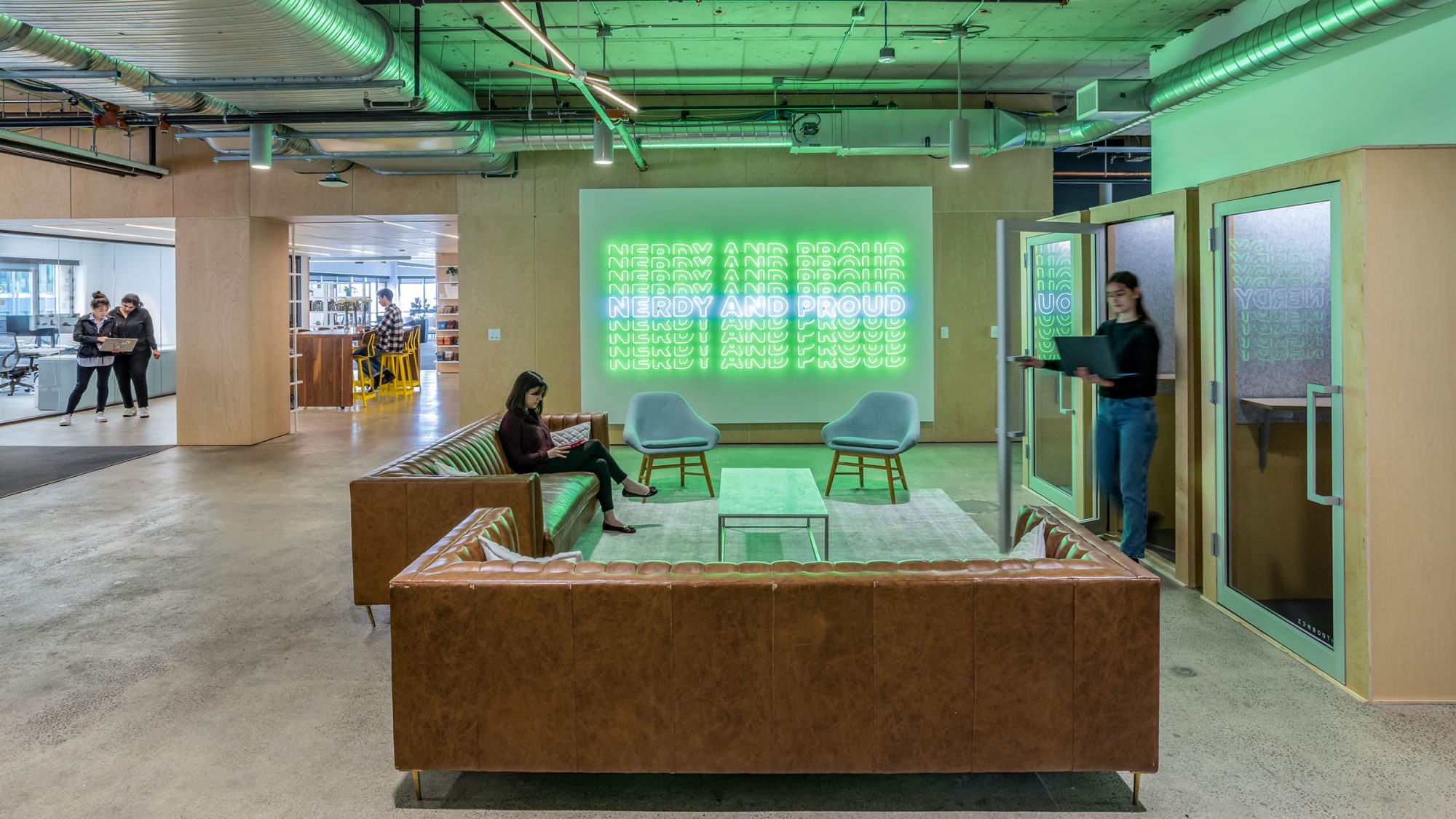 M Moser’s design for NerdWallet’s new office in San Francisco features a work environment that supports a remote-heavy and hybrid workforce.