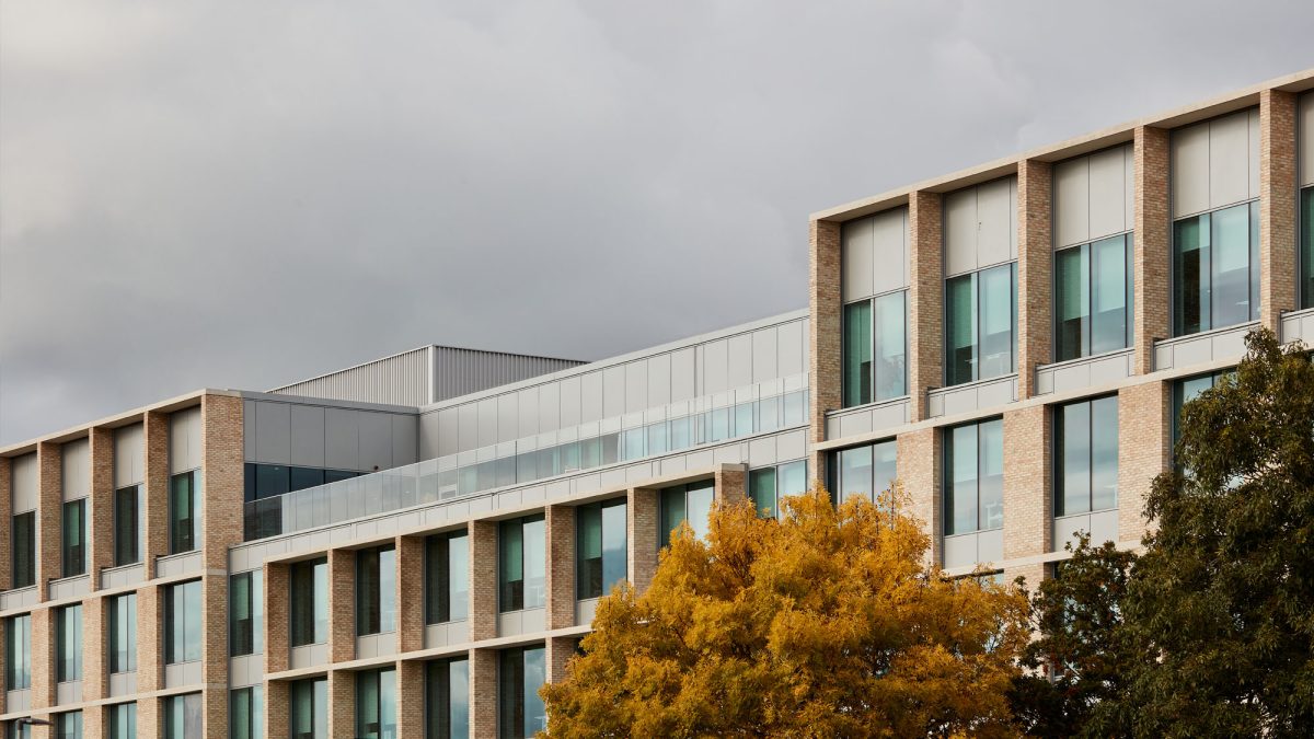 Detail of building showing architectural services