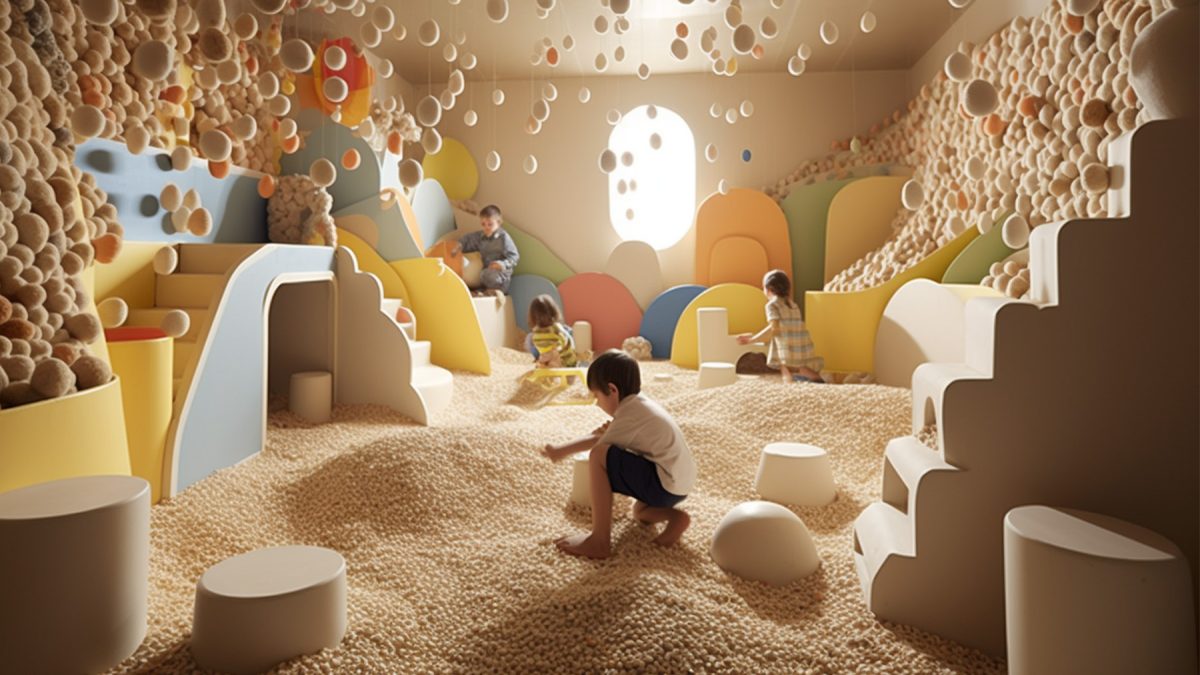 child playing in a sensory design room