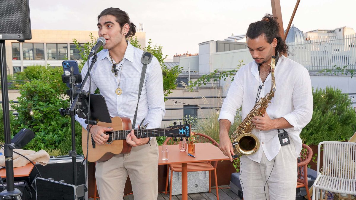 Performers at the Paris living lab party