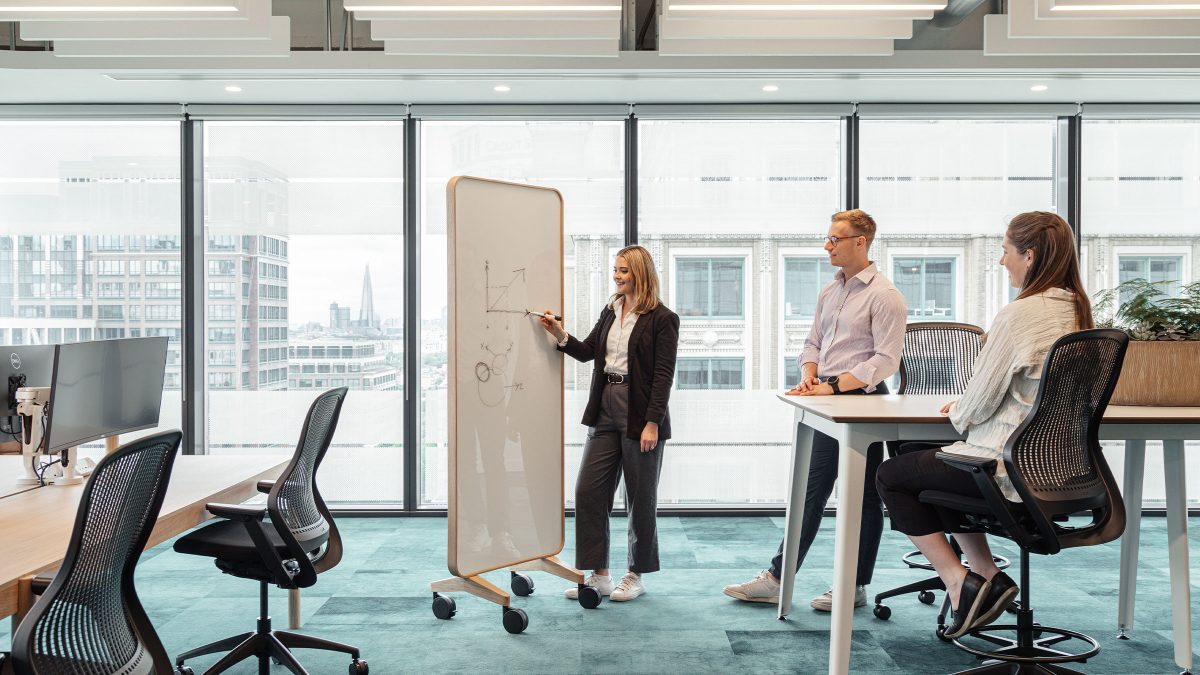 people collaborating with a whiteboard