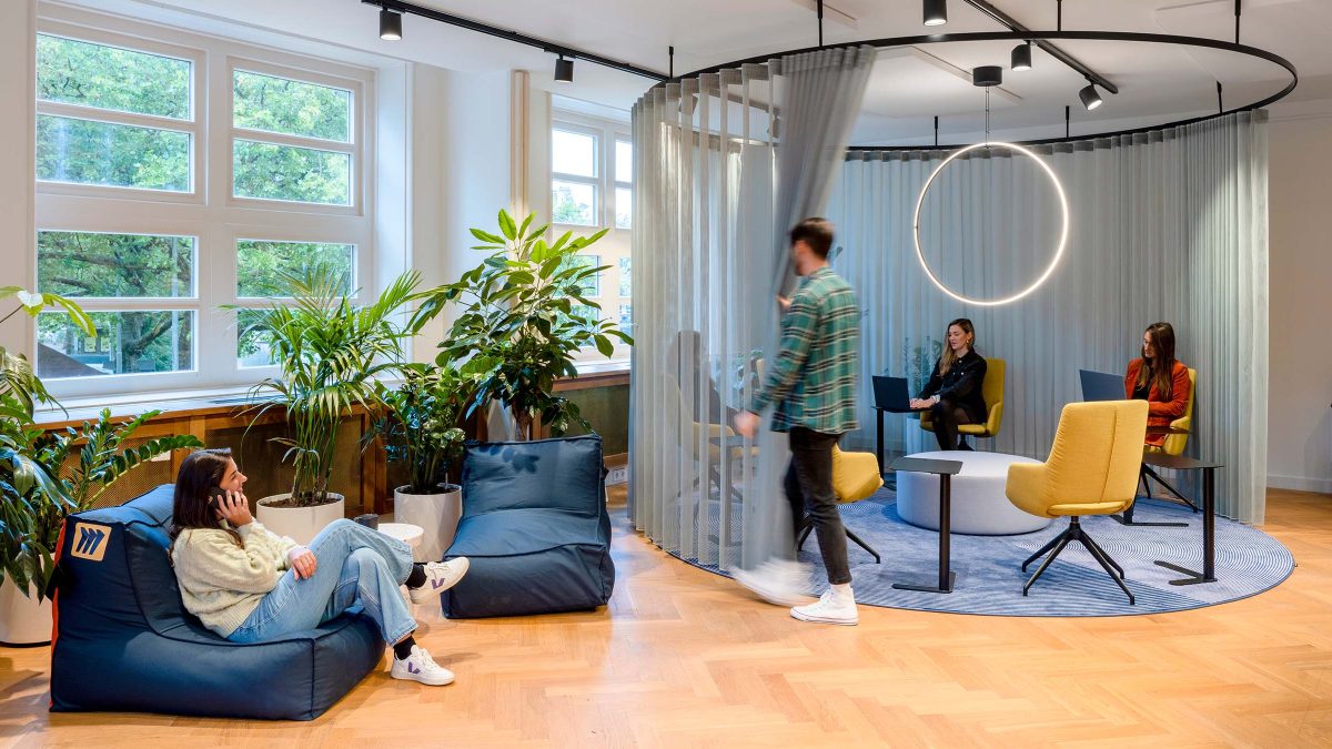 people working in flexible workspace