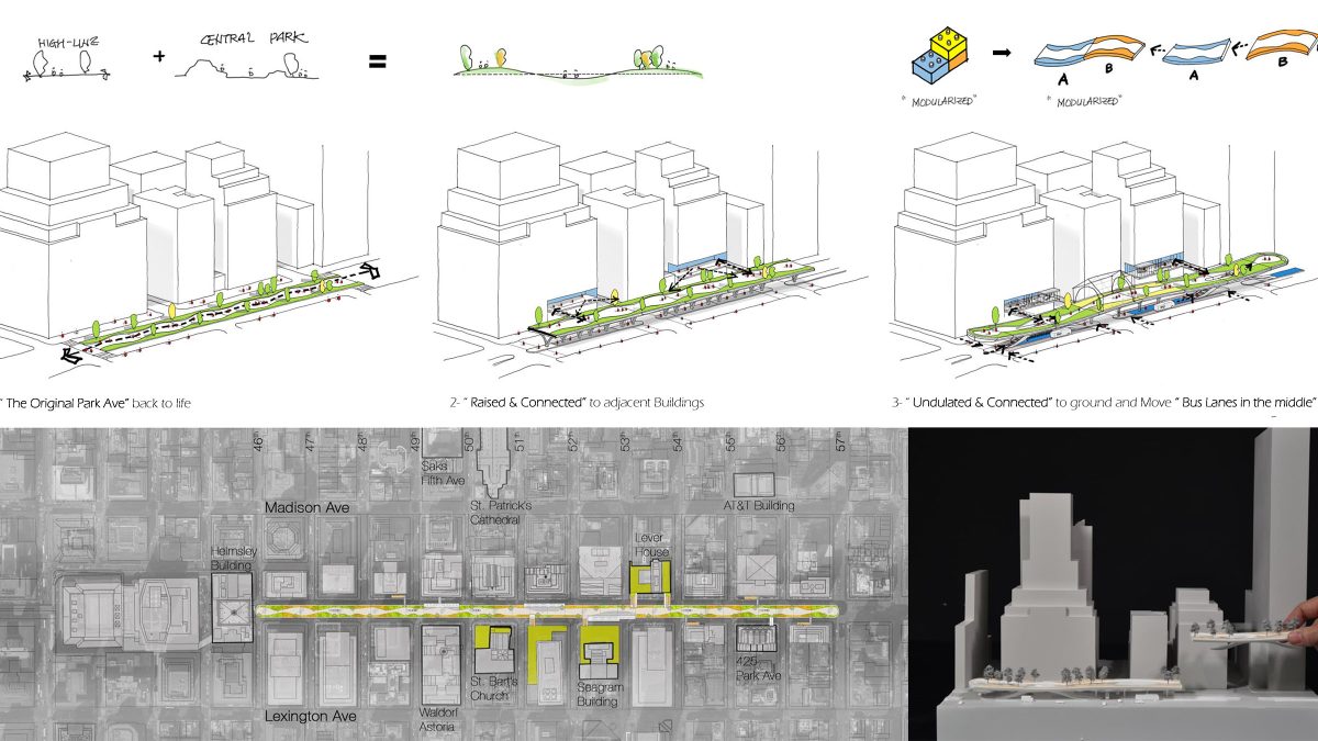 Concept sketches, models, renders and inspiration behind M Moser’s concept for a project in Manhattan.