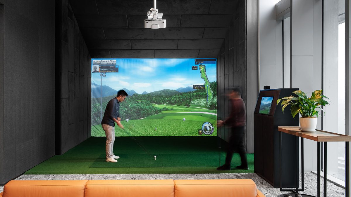 Golf simulator workplace design